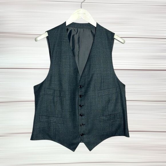 SULKA Gray Suit Jacket Blazer and Vest Super 150 Wool made in Italy size US 42R - Picture 11 of 16